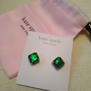 Kate Spade large green stud earrings